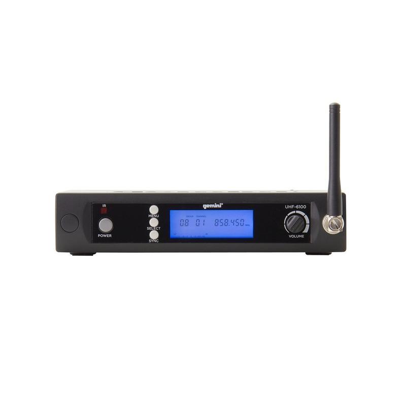 Gemini UHF-6100M Single Channel Wireless PLL System, Includes UHF Receiver and Handheld Microphone