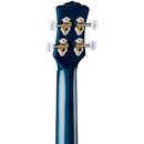 Luna UKE OWL C Owl Quilt Concert Ukulele (Transparent Blue)