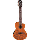 Luna UKE TEC MAH Uke Tattoo Mahogany Concert Ukulele (Open Pore Natural)