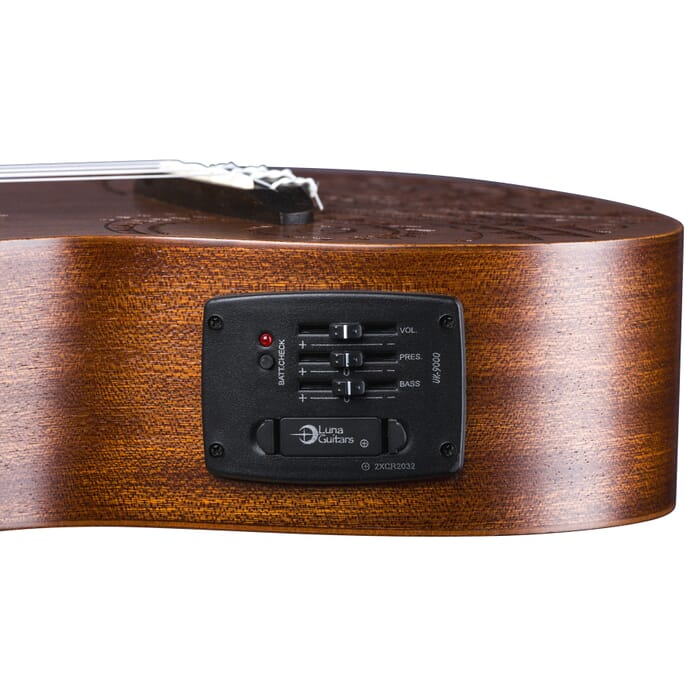 Luna UKE TEC MAH Uke Tattoo Mahogany Concert Ukulele (Open Pore Natural)