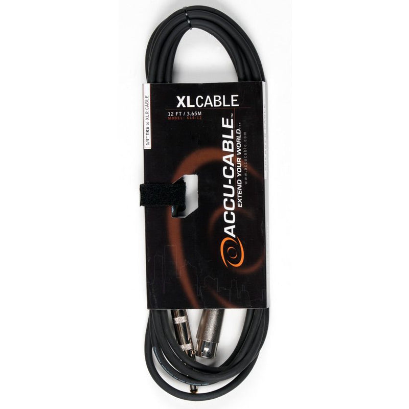 American DJ XL4-12 XLR Female to 1/4” Male TS Microphone Cable - 12 Feet