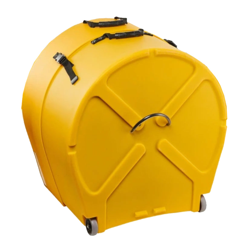 Hardcase HNP22BY 22" Bass Drum Case with Wheels and Pull Handle (Yellow)