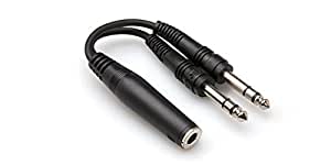 Hosa Y Cable 1/4 in Trsf to Dual 1/4 in TRS - Red One Music